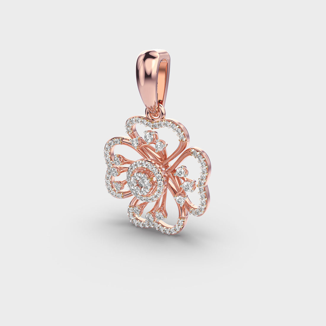 Fragrant Flower Diamond Pendant (Without Chain)