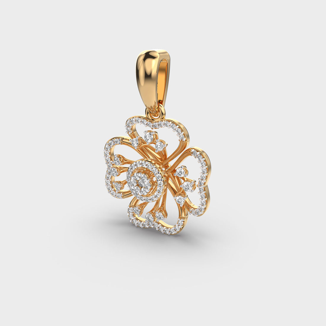 Fragrant Flower Diamond Pendant (Without Chain)