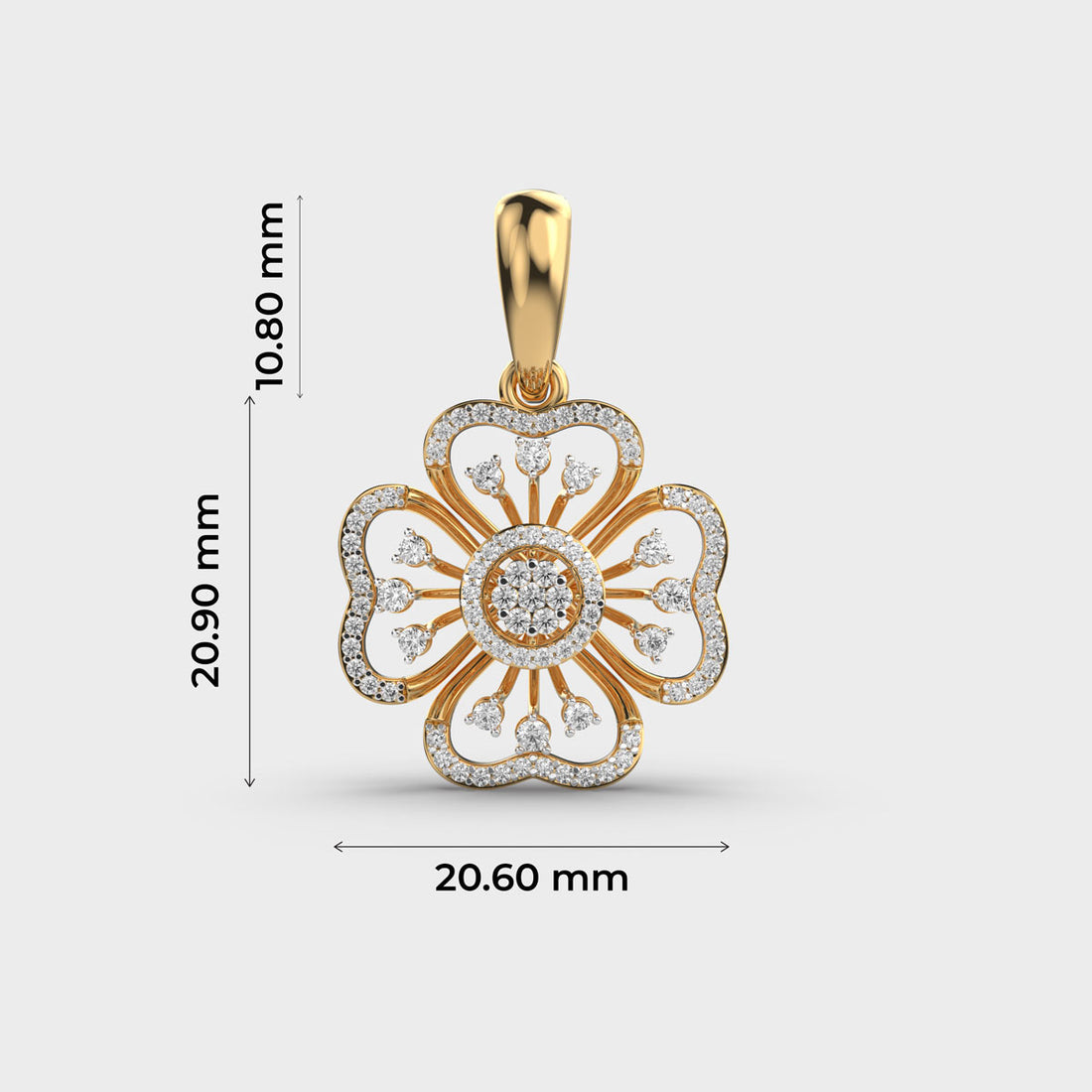 Fragrant Flower Diamond Pendant (Without Chain)