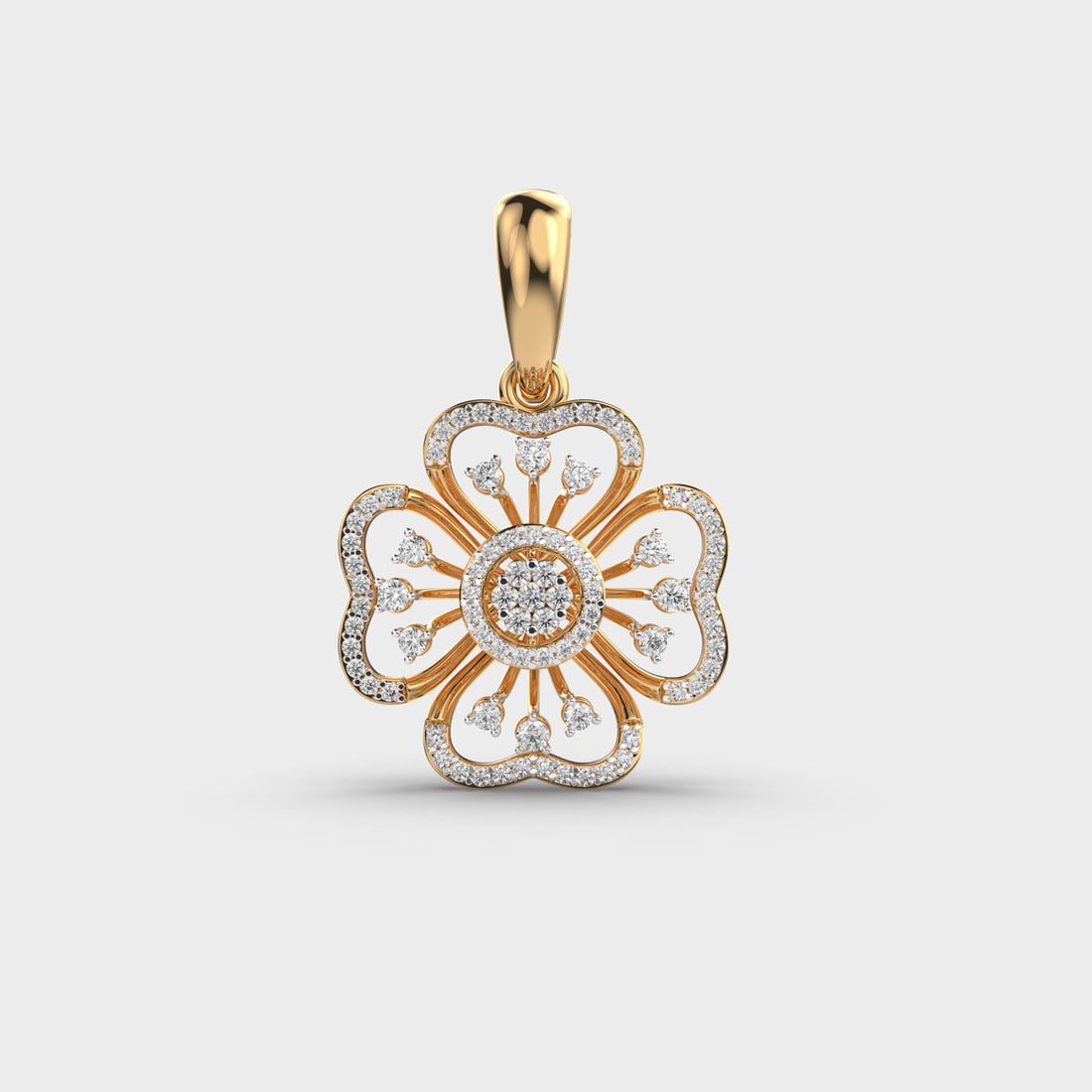 Fragrant Flower Diamond Pendant (Without Chain)
