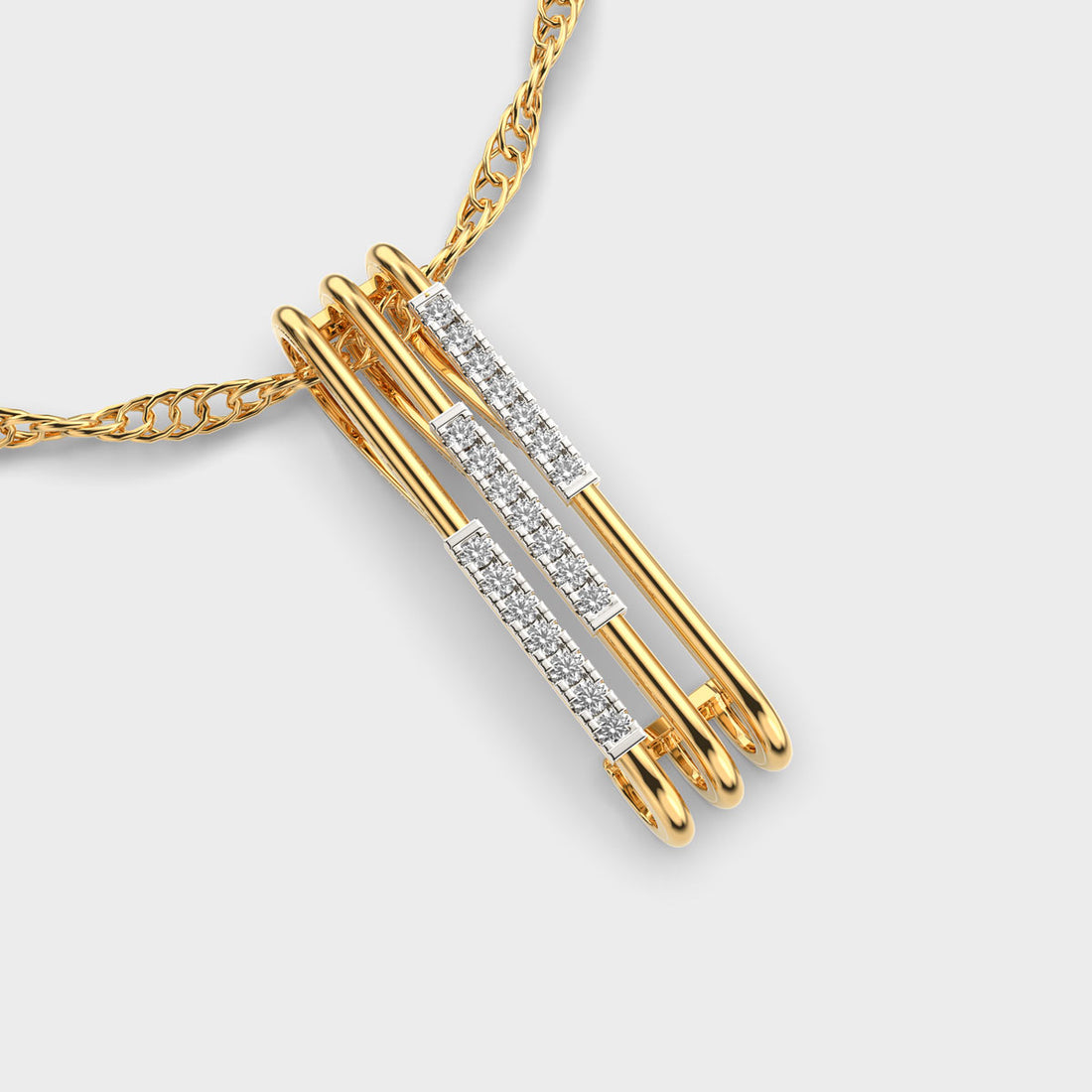 Linear Focus Diamond Pendant (With Chain)