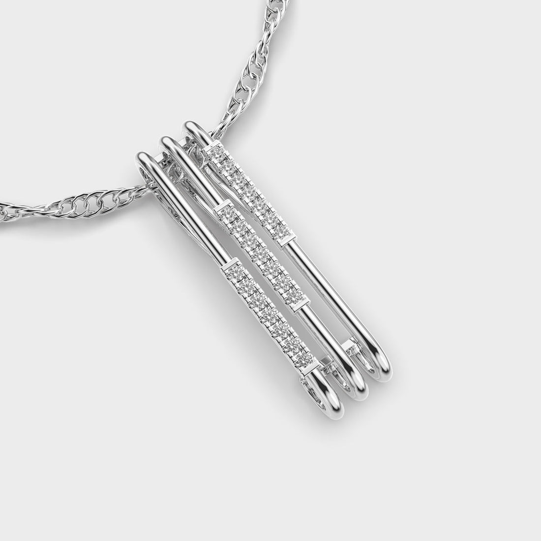Linear Focus Diamond Pendant (With Chain)