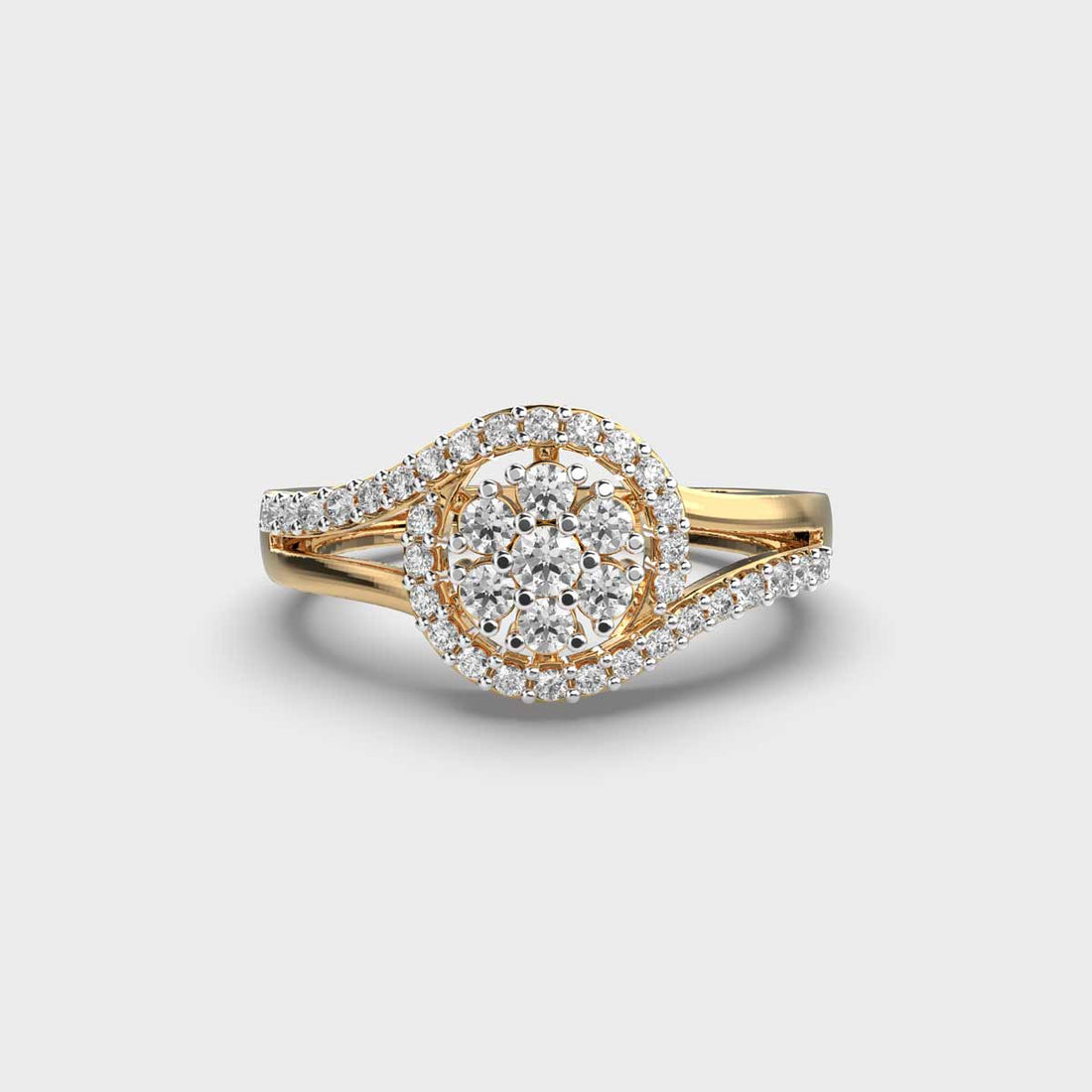 Glittering Halo Diamond Ring