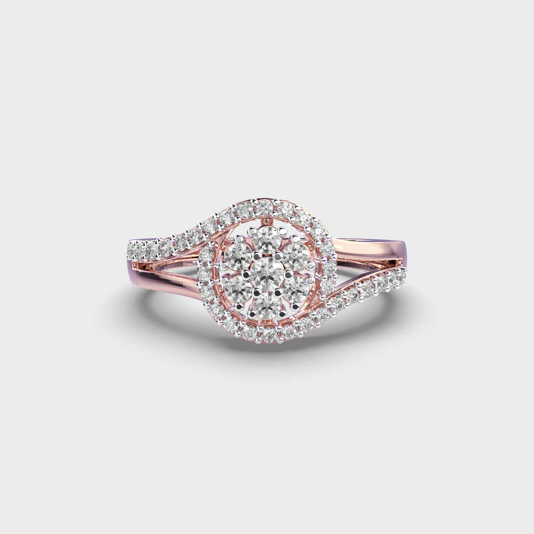 Glittering Halo Diamond Ring