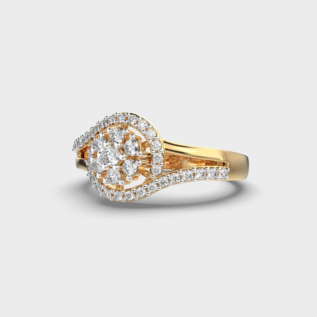 Glittering Halo Diamond Ring
