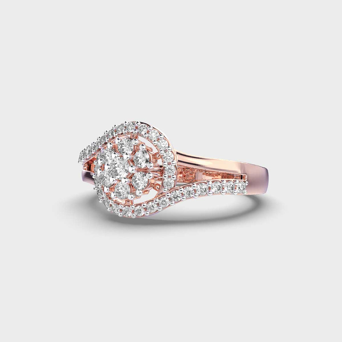Glittering Halo Diamond Ring