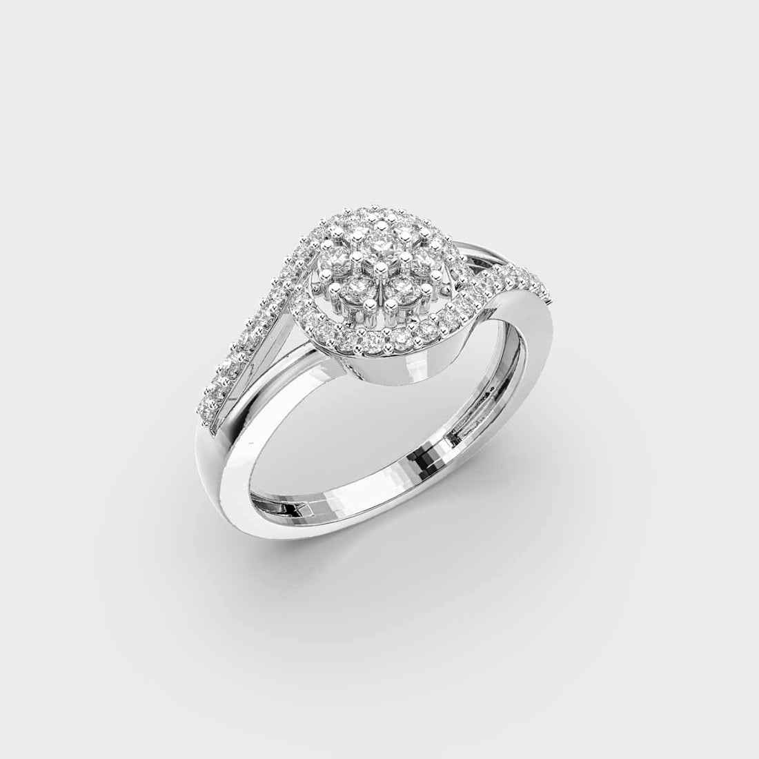 Glittering Halo Diamond Ring