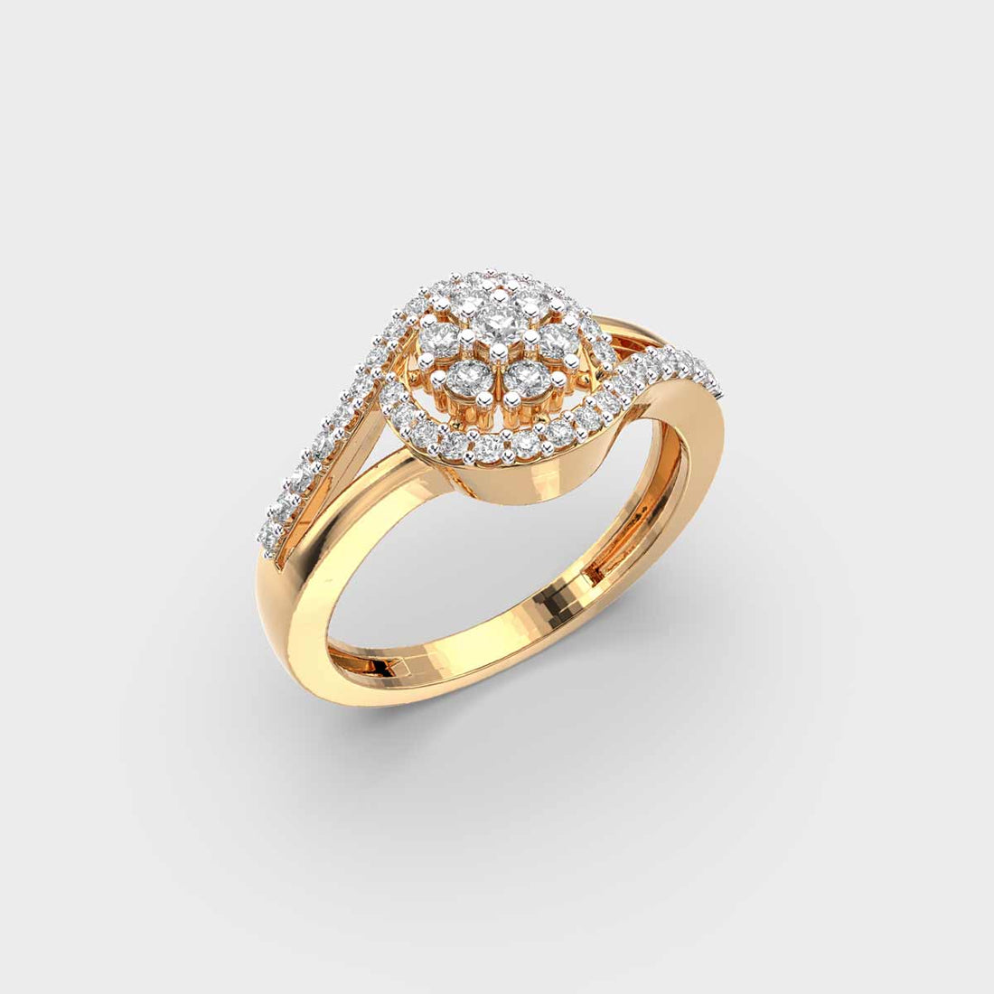 Glittering Halo Diamond Ring