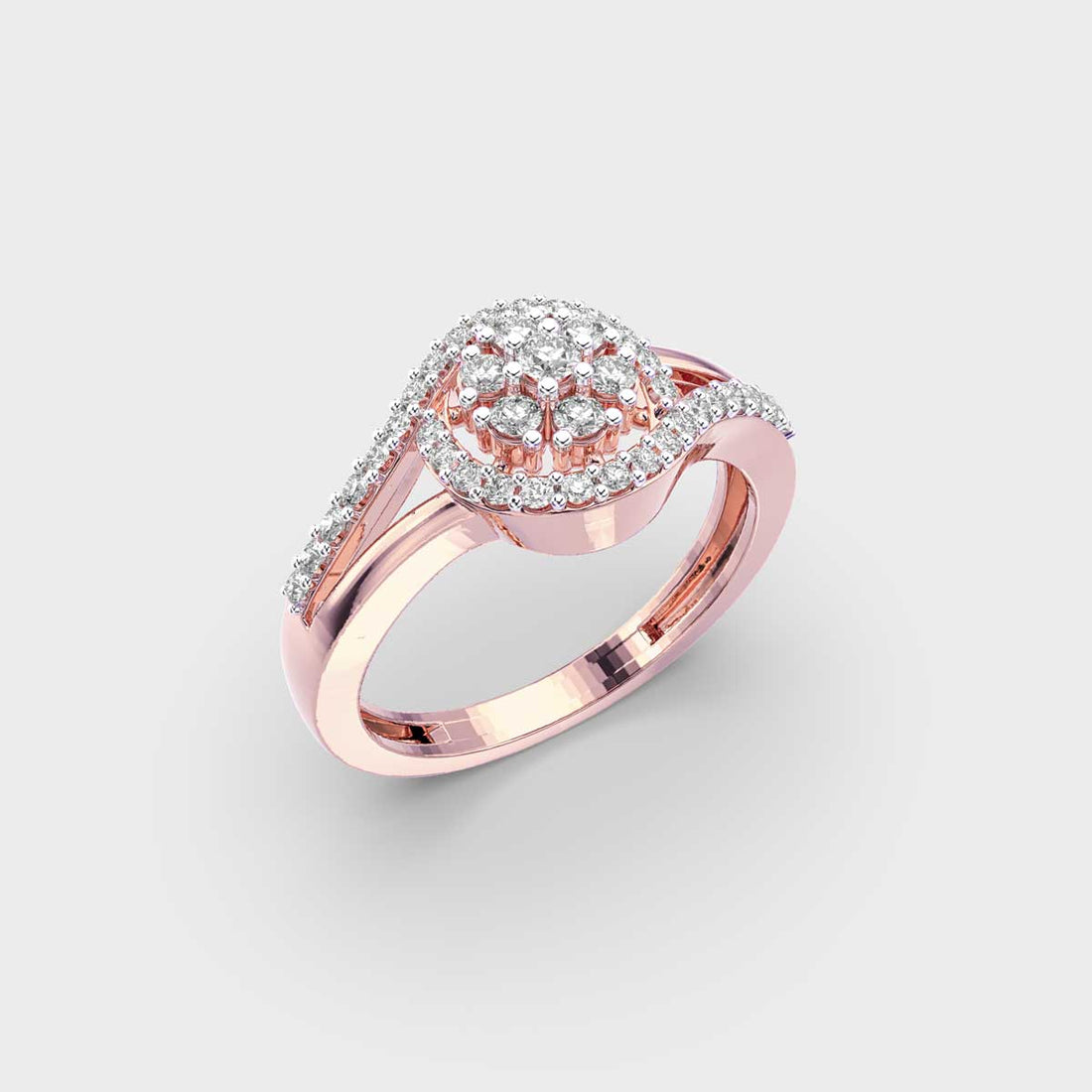 Glittering Halo Diamond Ring