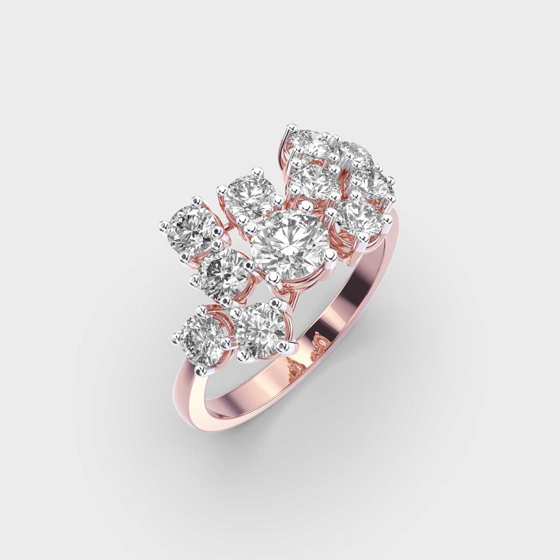 Fusion of Solitaire Diamond Cocktail Ring