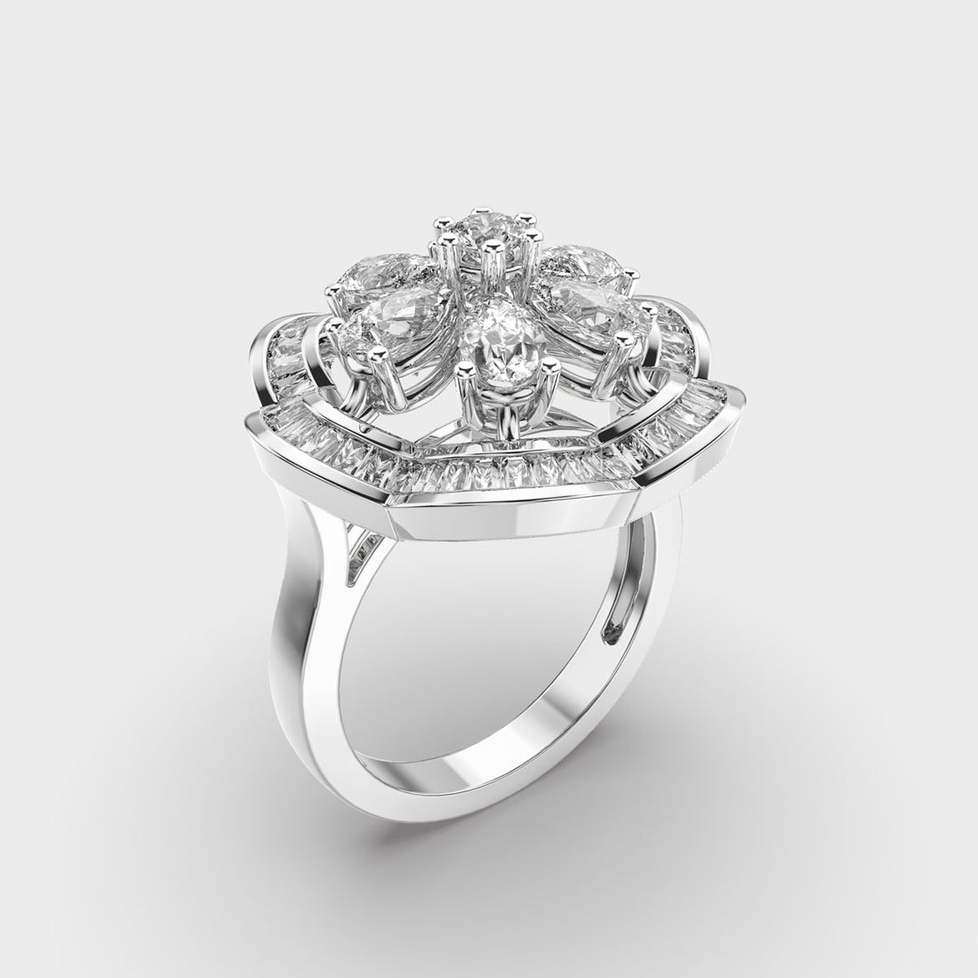 Floral Swag Diamond Ring