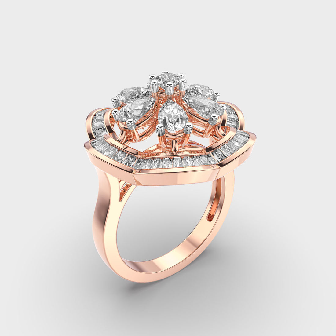 Floral Swag Diamond Ring