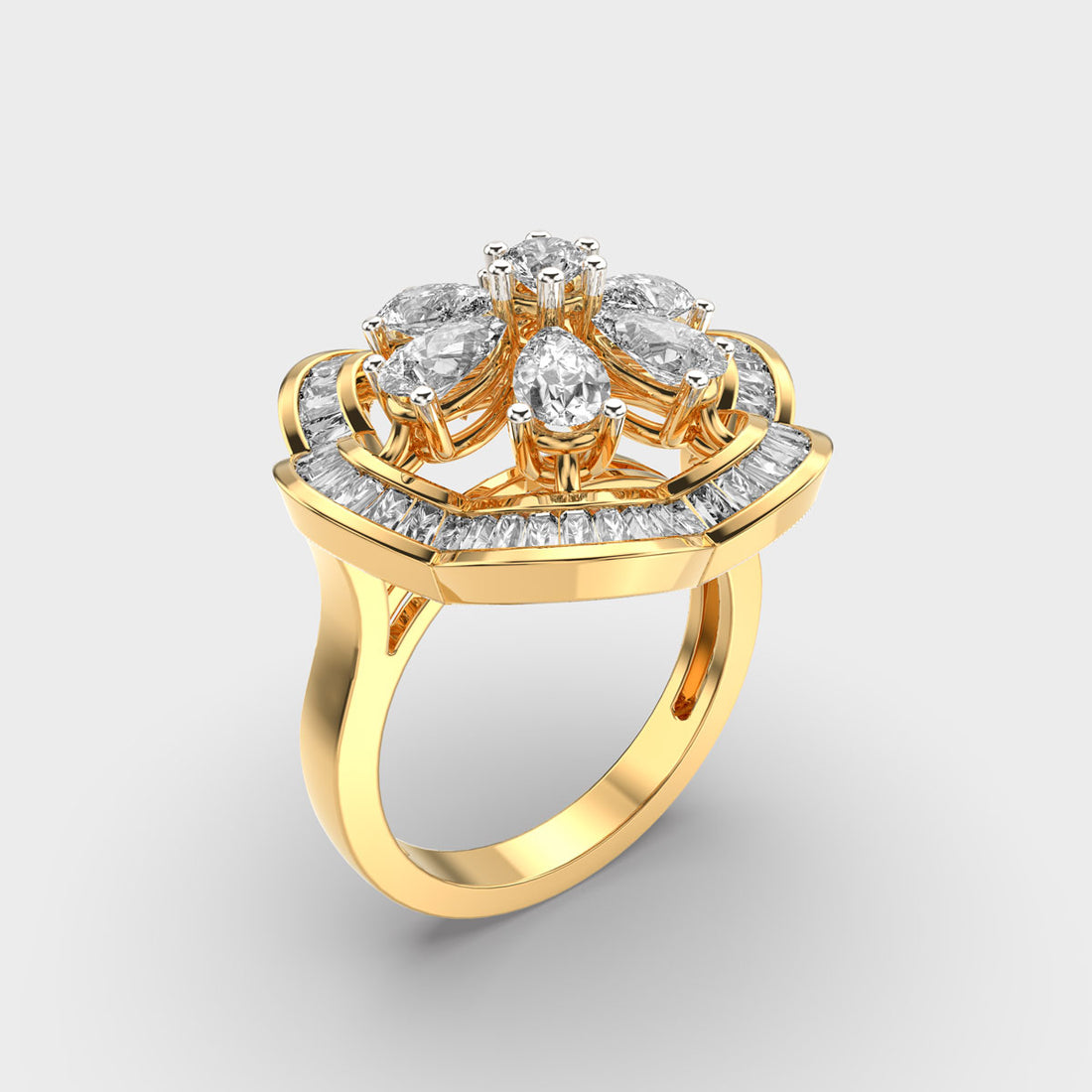 Floral Swag Diamond Ring