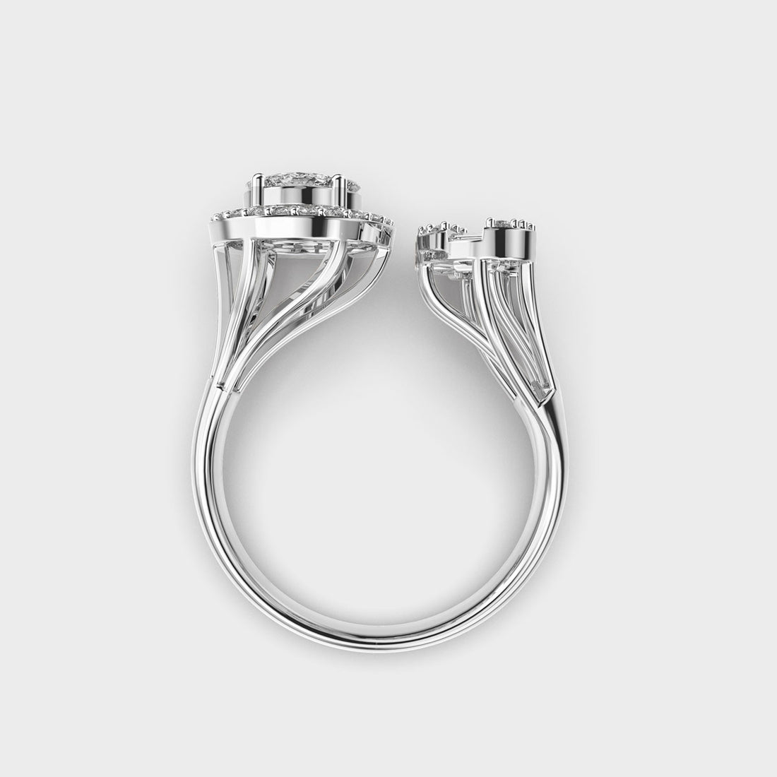 Flower & Leaves Diamond Ring