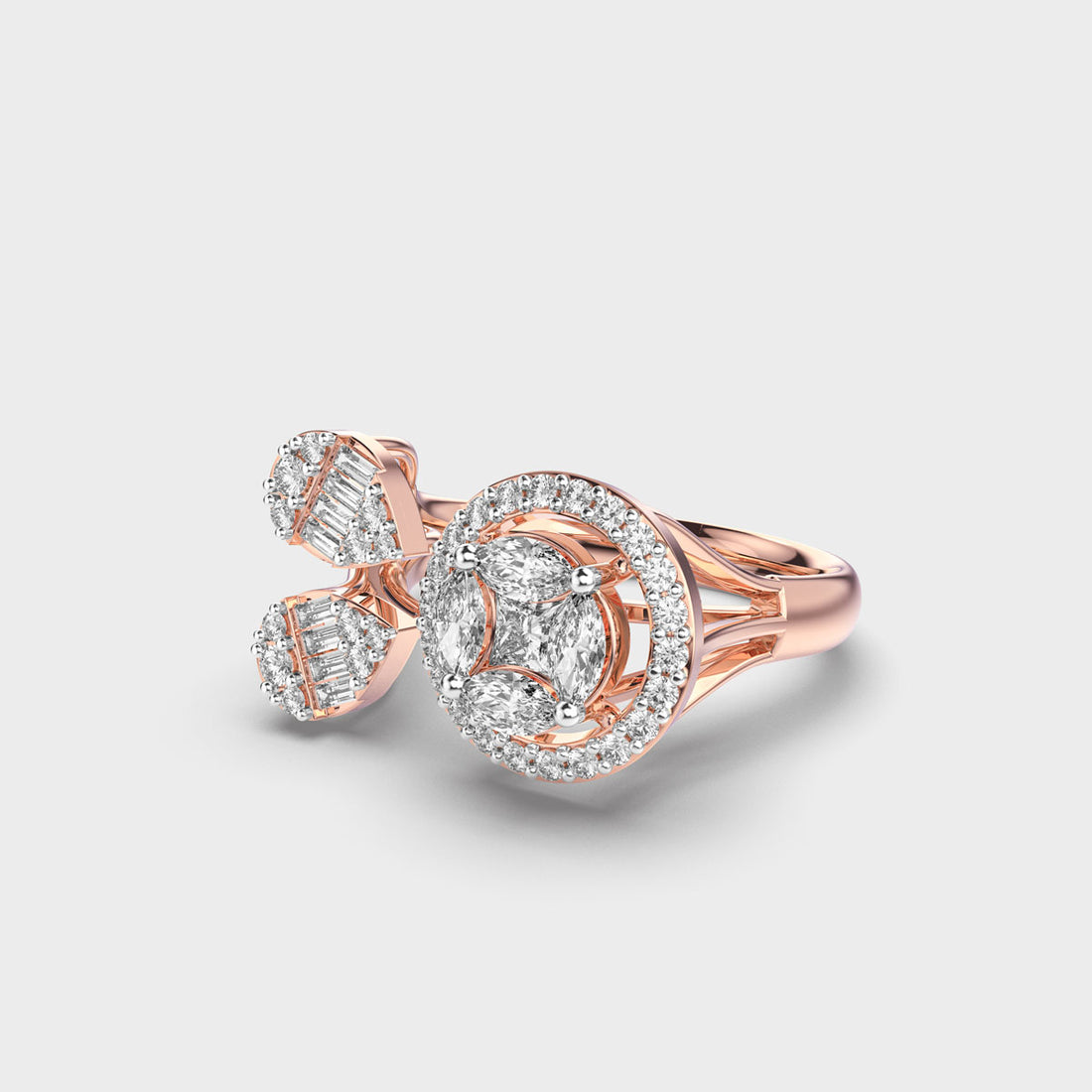Flower & Leaves Diamond Ring