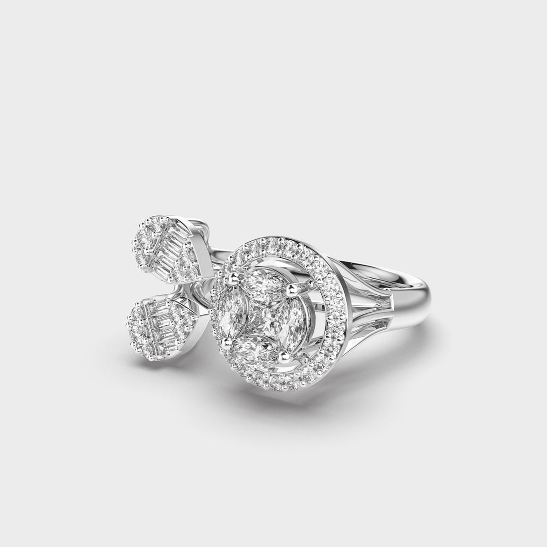 Flower & Leaves Diamond Ring