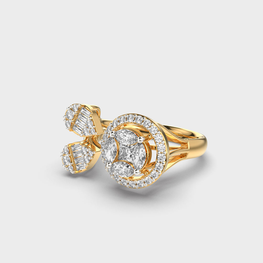 Flower & Leaves Diamond Ring