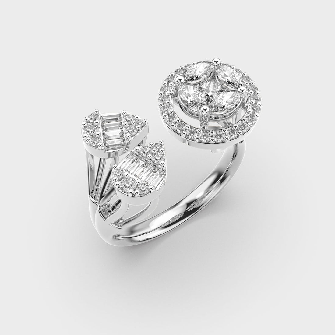 Flower & Leaves Diamond Ring