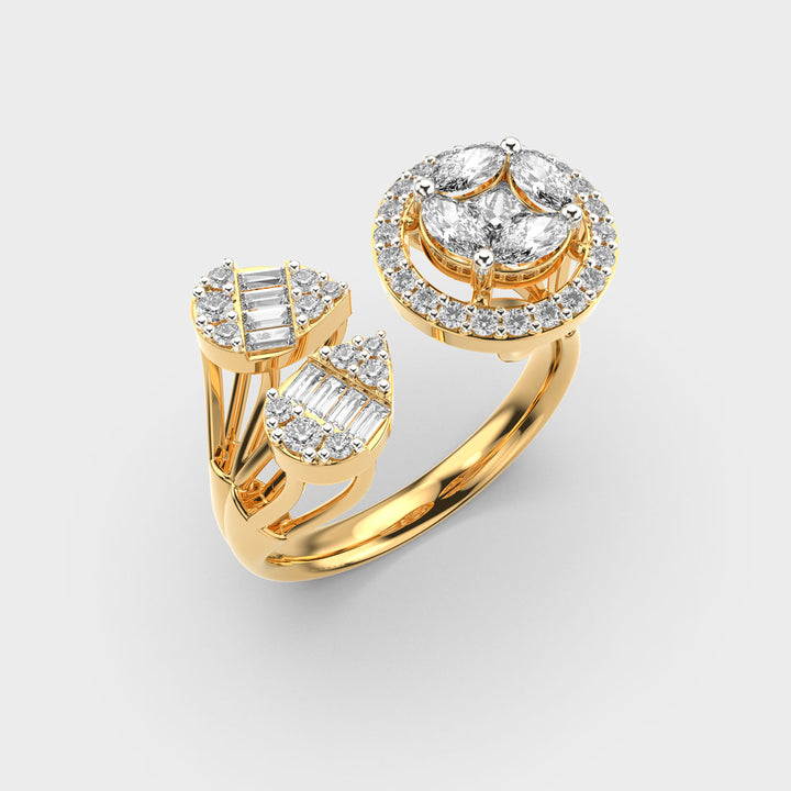 Flower & Leaves Diamond Ring
