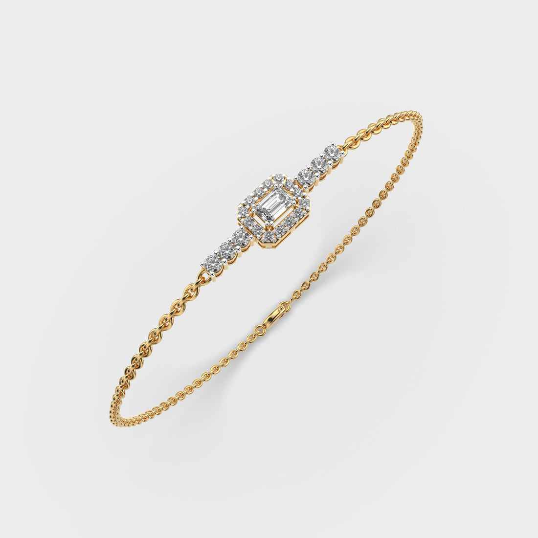Edgy Emerald Diamond Bracelet